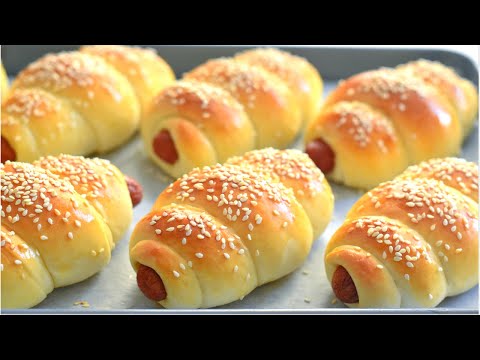 Bakery Style Sausage Buns Recipe |Easy Homemade bread : Hot dog in a bun