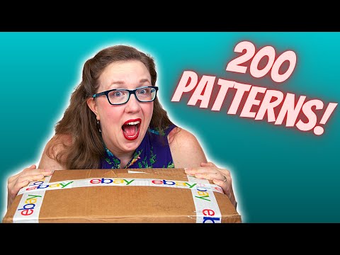 Huge vintage pattern unboxing from a mystery box on Mercari (Pokemon card opening style)