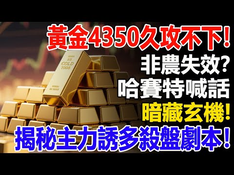 黃金4350久攻不下！非農失效？哈賽特喊話暗藏玄機，揭秘主力誘多殺盤劇本！#黃金#非農#聯準會#財經#金價#投資#理財#晚年幸福#晚年生活#退休生活#退休