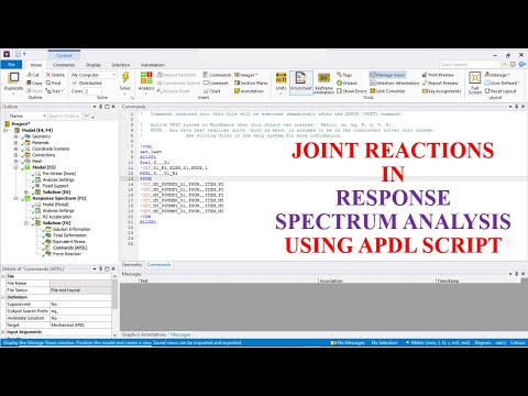 Joint Reaction in Response Spectrum Analysis Using APDL Script