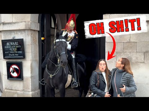 OUTSTANDING King’s Guard SHUT DOWN IDIOT at Horse Guards