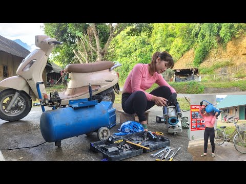 The girl with extraordinary skills was able to repair and install a 24L air compressor.
