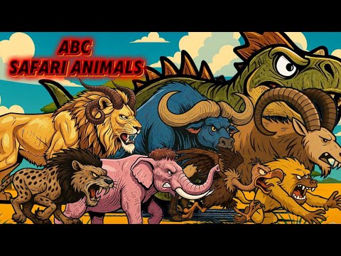 ABC Safari Animal Sounds Song | Nursery Rhyme + more | colorful learning song for kids