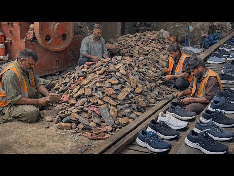 Old Shoes Recycled Into Brand New Footwear 👟♻️ | incredible recycling process 