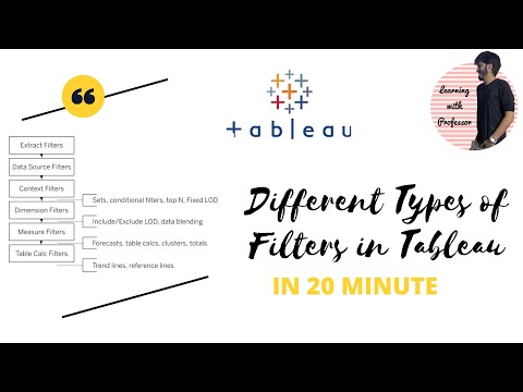 Different Types of Filters in Tableau including Tool Tip & Cascade Filter| Learning With Professor