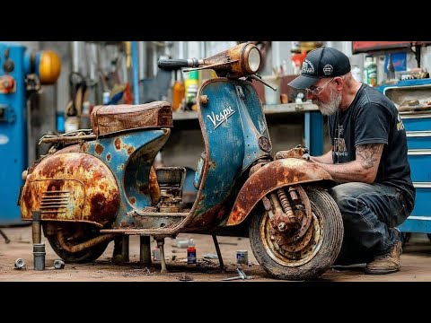 Full Restoration Vespa Scooter 1975s | Restored Abandoned Vespa Scooter