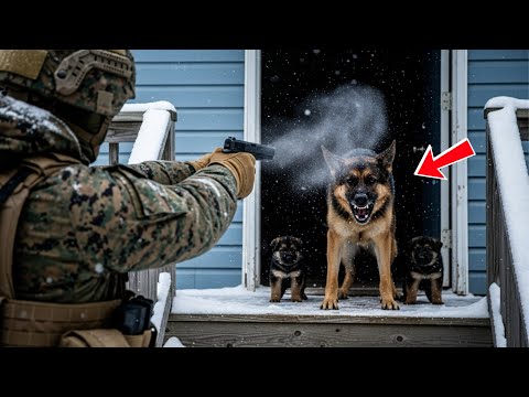 A U.S. Marine Unlocked His Inherited Cabin — and Froze, Seeing a Mother Shepherd with Her Pups