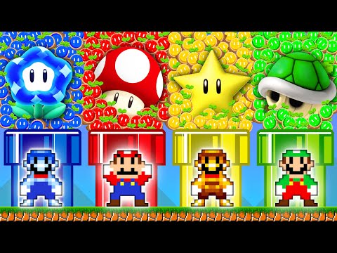 Can Mario Used All Power FIRE, ICE and ROCK and GOLD TO MUSCLE | ADN MARIO GAME
