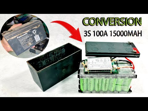 Old 7Ah Battery Conversion To 3S 12.6v 100A 15000mAh Lithium Battery at home