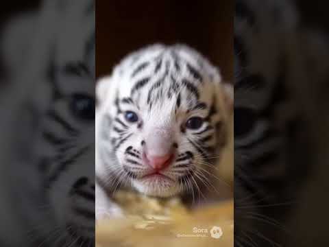 BABY TIGER HIS FIRST ROAR!!!!!