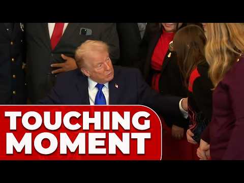 Trump shares TOUCHING MOMENT with girl with DOWN SYNDROME at ANGEL FAMILIES REMEMBRANCE CEREMONY