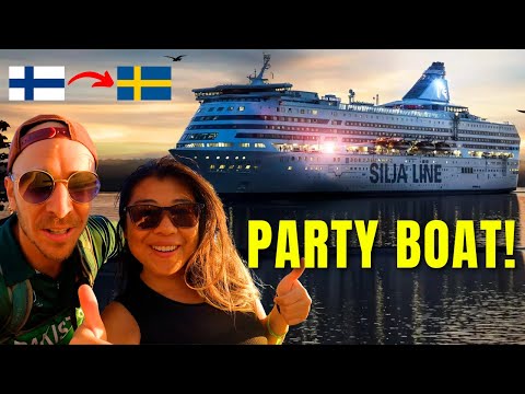 We took an OVERNIGHT PARTY BOAT from Finland to Sweden!
