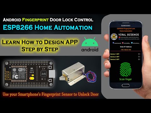Android Fingerprint ESP8266 Door Lock Control and Home Automation | How to Design Mobile Application