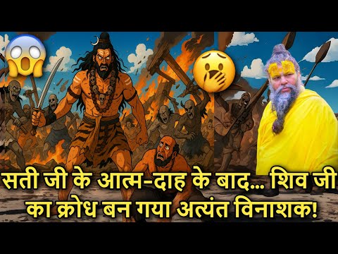 🔥🌪️ Sati Ji Ke Aatma-Dahan Ke Baad… 😡 Shiv Ji Ka Krodh Ban Gaya Atyant Vinashak! #premanandjimaharaj