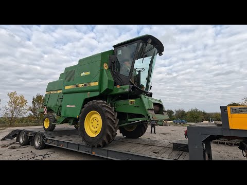 Oversized John Deere 1157 — transportation through 3 regions! | delivery, traffic jams and overni...