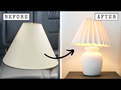EASY, No Sew DIY PLEATED lamp shade!