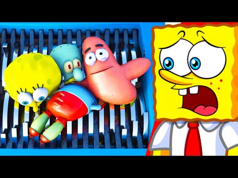 Reacting To SHREDDING ALL SPONGEBOB CHARACTERS!