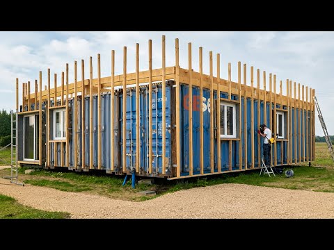 Man Builds DIY Luxury Home from 4 Shipping Containers | Full Build @Julien Malara​