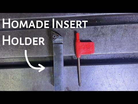 Making homemade lathe insert holder || membuat insert holder bubut