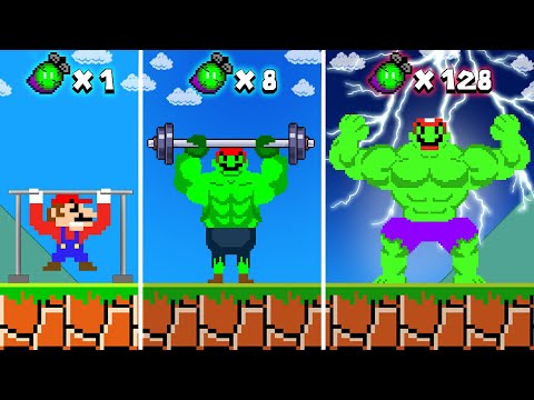 Super Mario Bros. But Every Seed Powerups Make Mario Hulk | PixSaga Mario