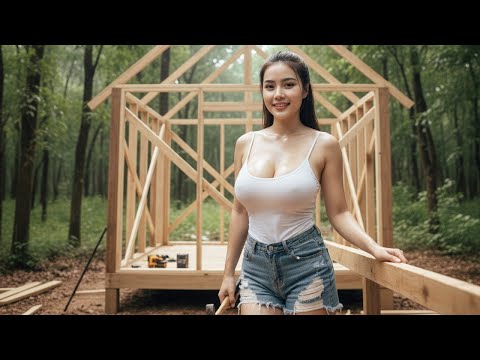 TIMELAPSE: Craft Carpenter 30 Days BUILD LOG CABIN - How To Build Wooden House - OFF GRID