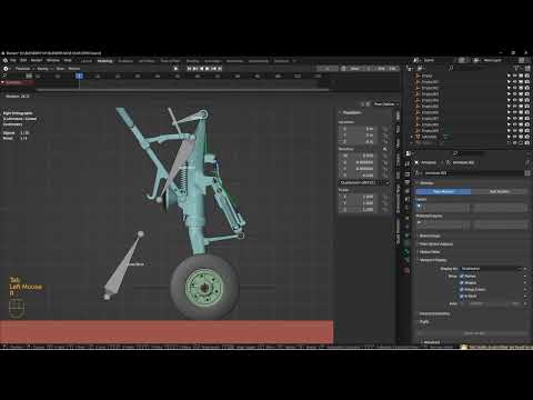 Blender:  How to rig and animate landing gear.
