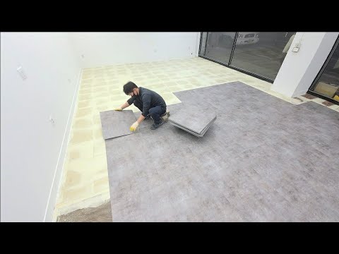 [타일위 데코타일] 덧방시공 600X600. construct a decotile on a tile. Выстраиваем на плиту Дайкоту.