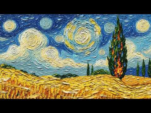 Van Gogh's Wheat Field with Cypresses | Energetic Art & Music for Focus