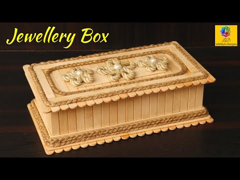 DIY Jewellery Box made from Jute Rope and Popsicle Sticks | Jute Jewellery Box | Popsicle Craft Idea