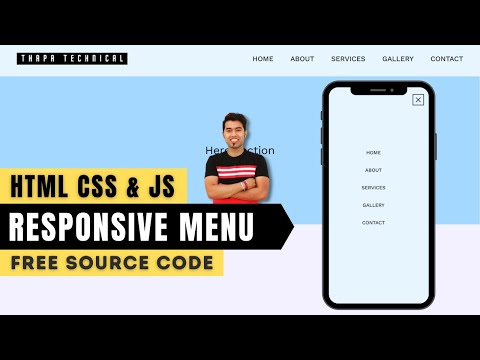 🔴 Create Responsive Navigation Bar using HTML CSS & JavaScript in 2022