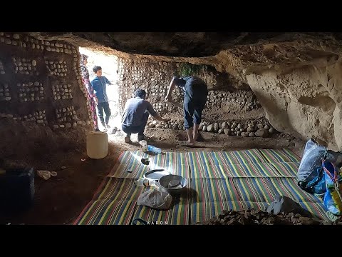 Continuation of the previous video and making a fireplace for cooking and fixing the inside of the