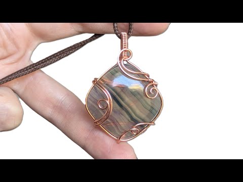 Square Cabochon Pendant Wire Wrapping Tutorial
