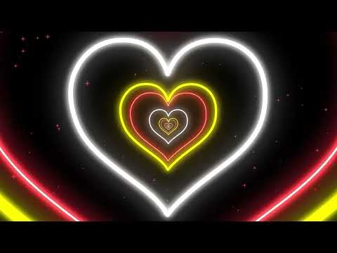 Summer Yellow and Red Neon Led Light Heart Tunnel | Romantic TV wallpaper
