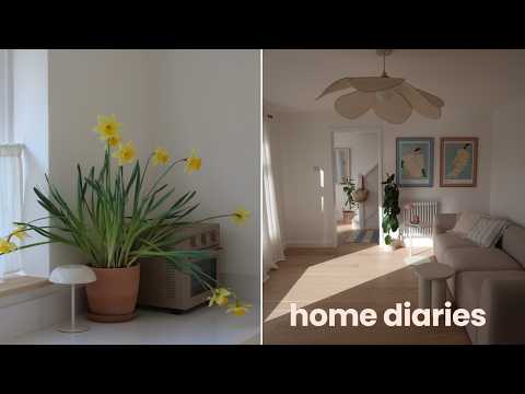 spending time at home | cleaning, bedroom updates, organising my desk and sewing trolley | ASMR