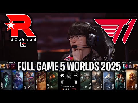 BEST GAME OF WORLDS!😱 - KT vs T1 Game 5 WORLDS 2025 GRAND FINALS | KT ROLSTER vs T1 G5 WORLDS 2025