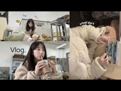 Vlog·慢悠悠的上学周记🐄𓈒𓏸冬日发胖中🧀