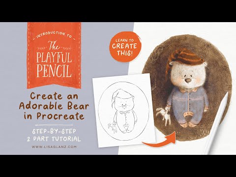 The Playful Pencil Procreate Brush Tutorial - Brush Overview, Fur Demo & Draw An Adorable Bear
