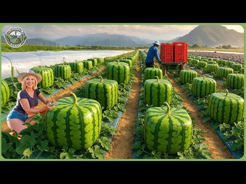 World's Most Expensive Square Watermelon Farming Techniques – Harvesting & Processing Secrets