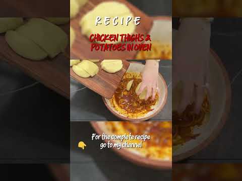 CHICKEN THIGHS & POTATOES IN OVEN 🍗🥔 Easy tasteful recipe !! #potato #chickenrecipe #easyrecipe