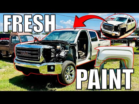 My CHEAP $3000 WRECKED Truck is Completely Repainted - Episode 2