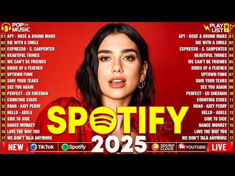 Billboard Pop Songs 2025 Playlist ✨Ed Sheeran, The Weeknd, Bruno Mars, Rihanna, Sia, Adele, Dua Lipa