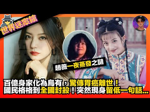 【世界迷案館】趙薇一夜蒸發之謎｜百億身家化為烏有｜驚傳胃癌離世｜國民格格到全國封殺｜突然現身留低一句話⋯⋯｜娛樂爆爆爆