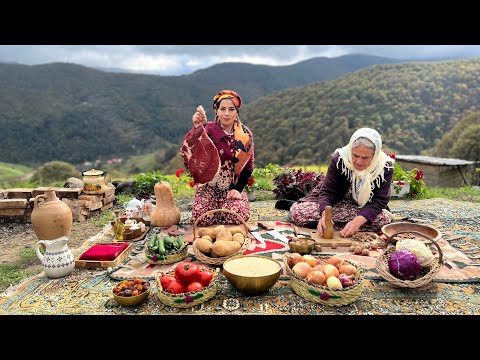 Meat, Onions & Tomatoes Turned to a Delicious Rustic Food in Mountain Village