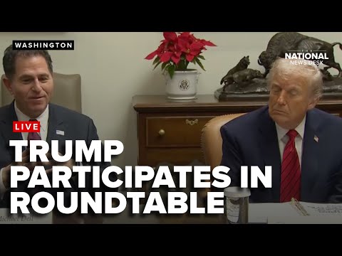 President Donald Trump participates in a roundtable at the White House