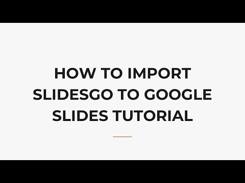 How To Import Slidesgo To Google Slides Tutorial