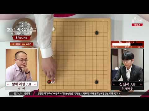 [신진서vs탕웨이싱, 변상일vs왕추쉬안] 2024 중국갑조리그 8R