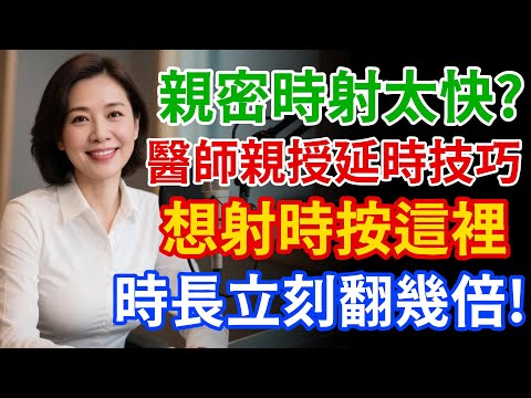 親密時控制不住射太快，醫師分享最全延時技巧，按住這個地方，時長立刻翻幾倍！