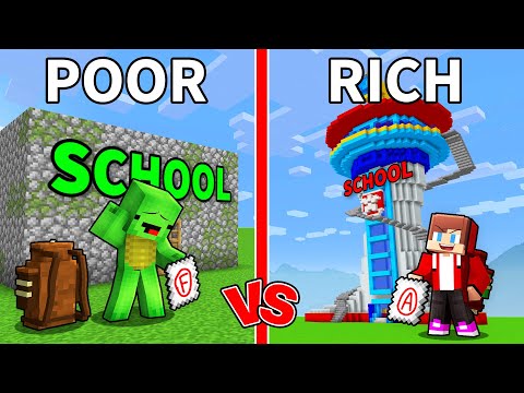 Mikey POOR vs JJ RICH Paw Patrol School in Minecraft (Maizen)