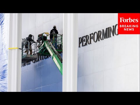 WATCH LIVE: Workers Install Trump's Name On Kennedy Center