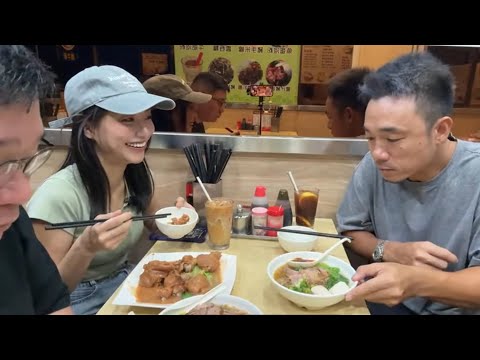 樺加沙🎱 八號風球 搵嘢食 with @MeatDee  巧遇 大島田 Den san @ryu_den0141 ｜食pizza 牛腩麵 豬手 炒河……